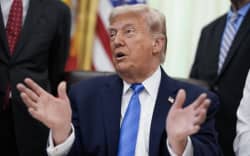 US President Donald Trump speaks during a signing ceremony for the “Secure America Act” in the Oval Office of the White House in Washington, DC, on June 10, 2026. The bill provides around $38 billion for Immigration and Customs Enforcement (ICE), $26 billion for Border Patrol and another $5 billion for unforeseen costs, effectively ensuring a steady flow of money for Trump’s deportation agenda through fiscal 2029.
