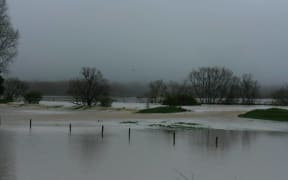 Flooding near Moerewa on Saturday night.