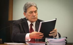 Winston Peters in court during his legal claim for a breach of privacy.
