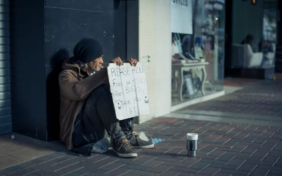 Major Keelan begs on the streets of Napier to feed his addiction.