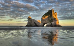 Archway Islands, off Wharariki Beach on Farewell Spit.