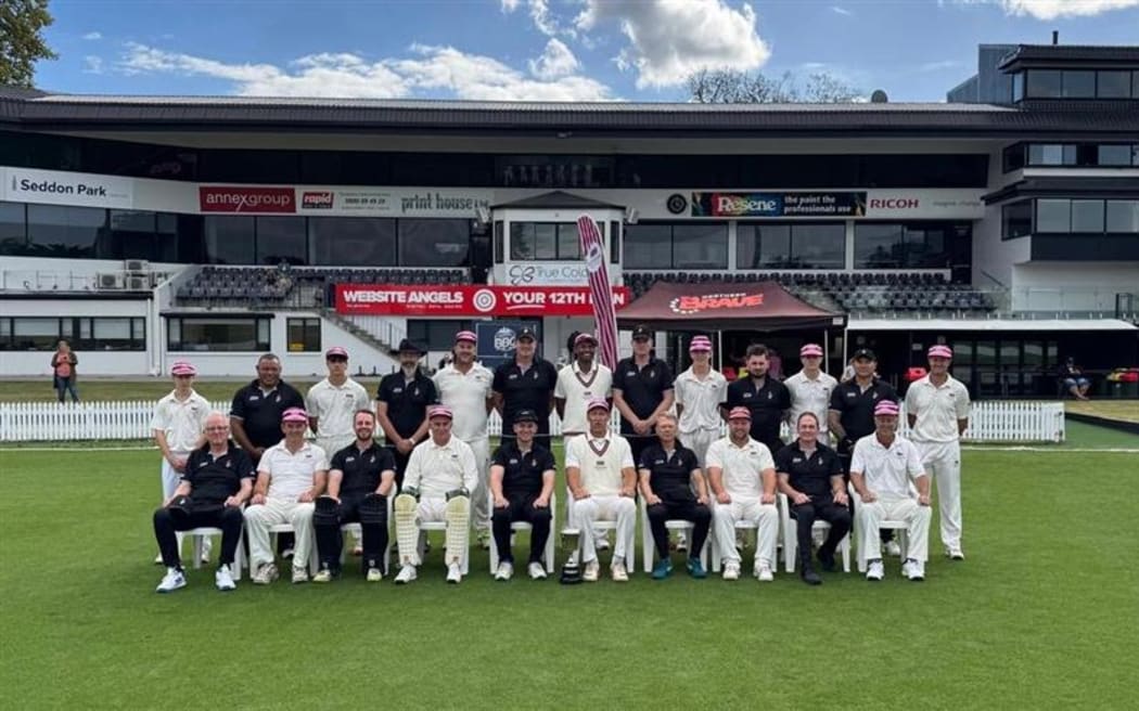 The Parliamentary cricket team at Seddon Park, Hamilton, 11 April 2025.