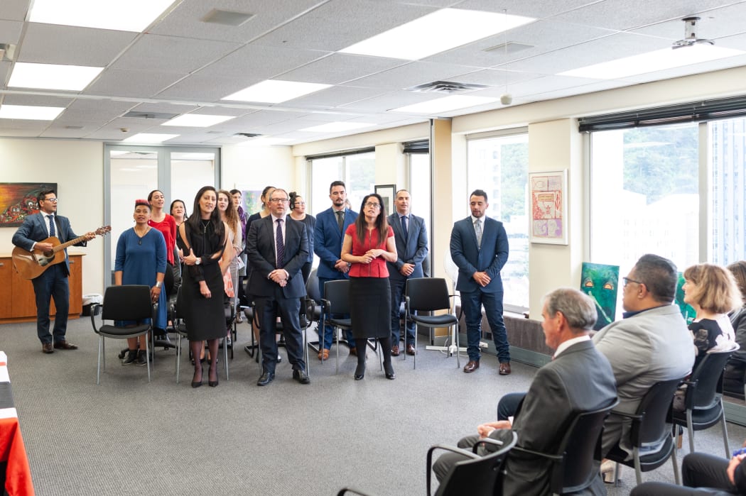 Staff from Kahui Legal celebrate the new paid parental leave policy.