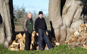 Brooklands red-zone stayers Les Griffiths, left and Pierre Kickhefer enjoy the newfound peace and quiet but miss their community.