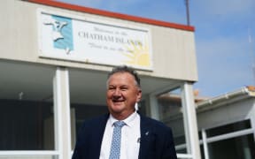 Regional Development Minister Shane Jones on a visit to the Chatham Islands in April 2025.