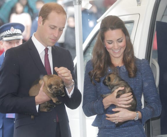 The Duke and Duchess met some police dog puppies.