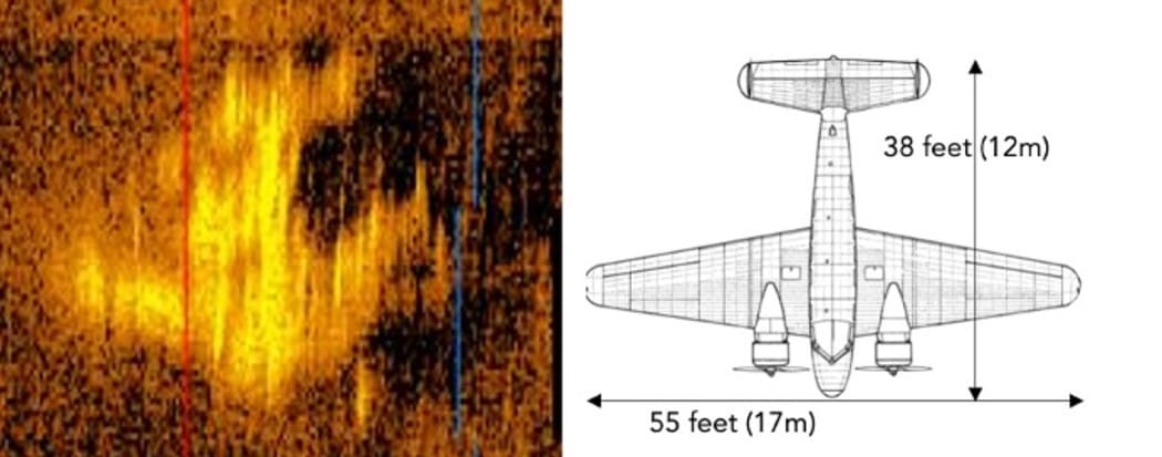 A sonar image of an object which Tony Romero suspects is Ameila Earhart's missing plane.