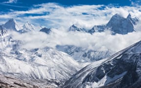 Mountains in Everest region, Himalaya, east Nepal