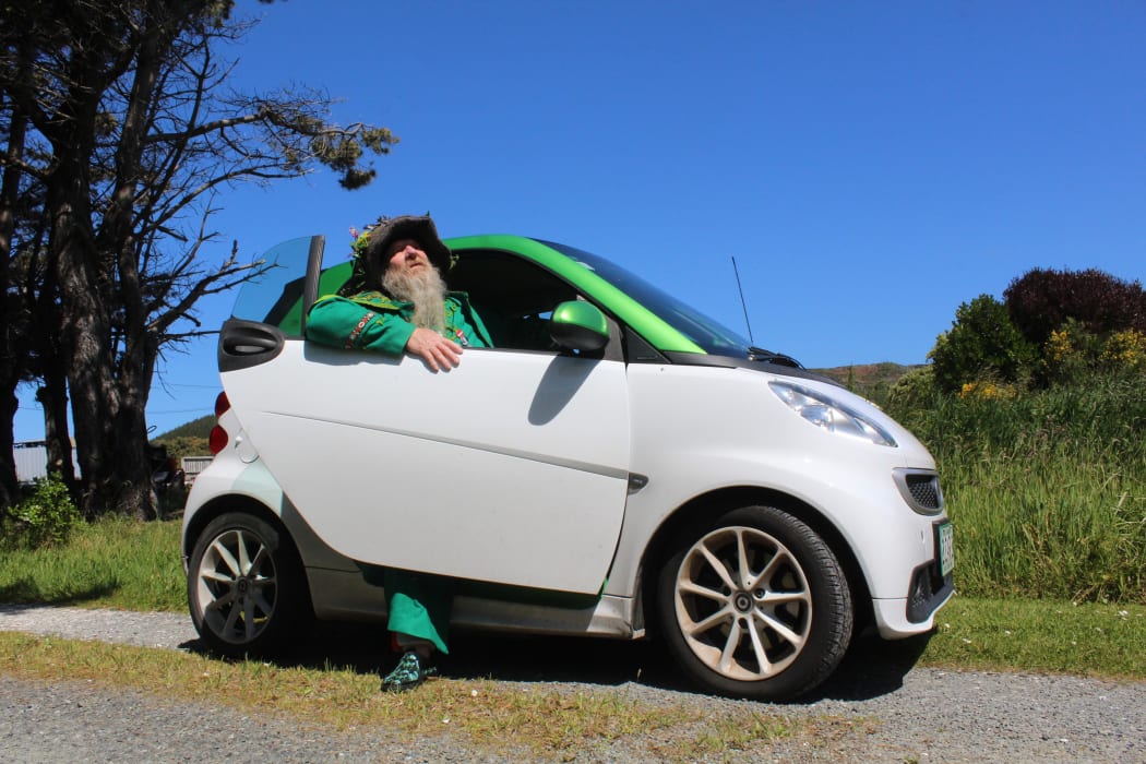 In keeping with his passion for looking after the environment, Peterson drives a small electric vehicle
