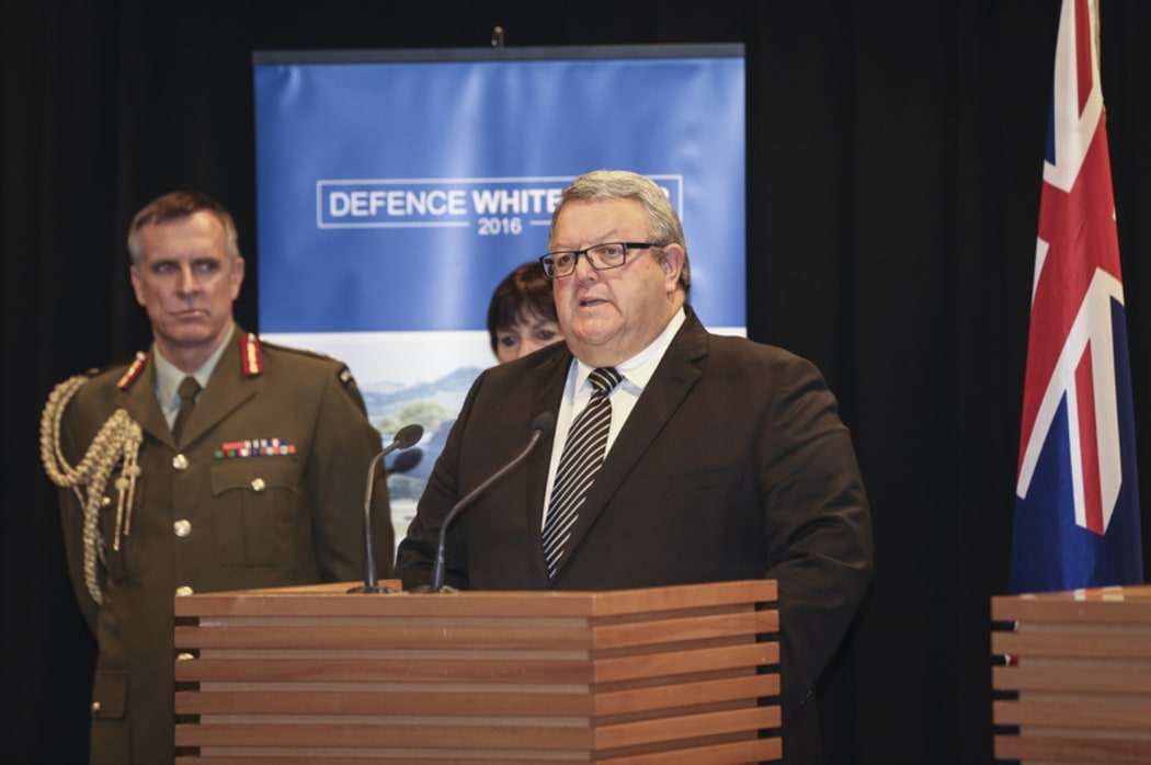 08062016 Photo: RNZ/Rebekah Parsons-King. Defence White Paper Launch at Parliment in Wellington. Defence White Paper, Defence Minister Gerry Brownlee presents the paper.