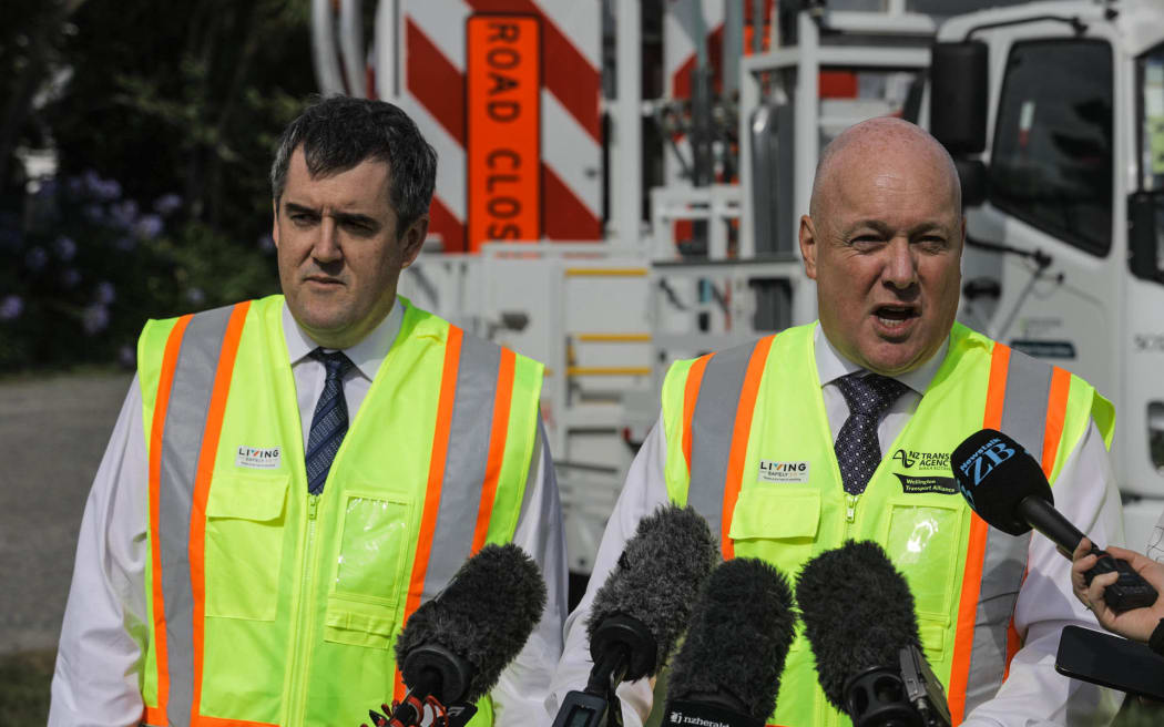 Prime Minister Christopher Luxon and Transport Minister Chris Bishop announce the start of speed limits going back up on January 29, 2025.