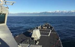 U.S.S. Sampson off Kaikoura
