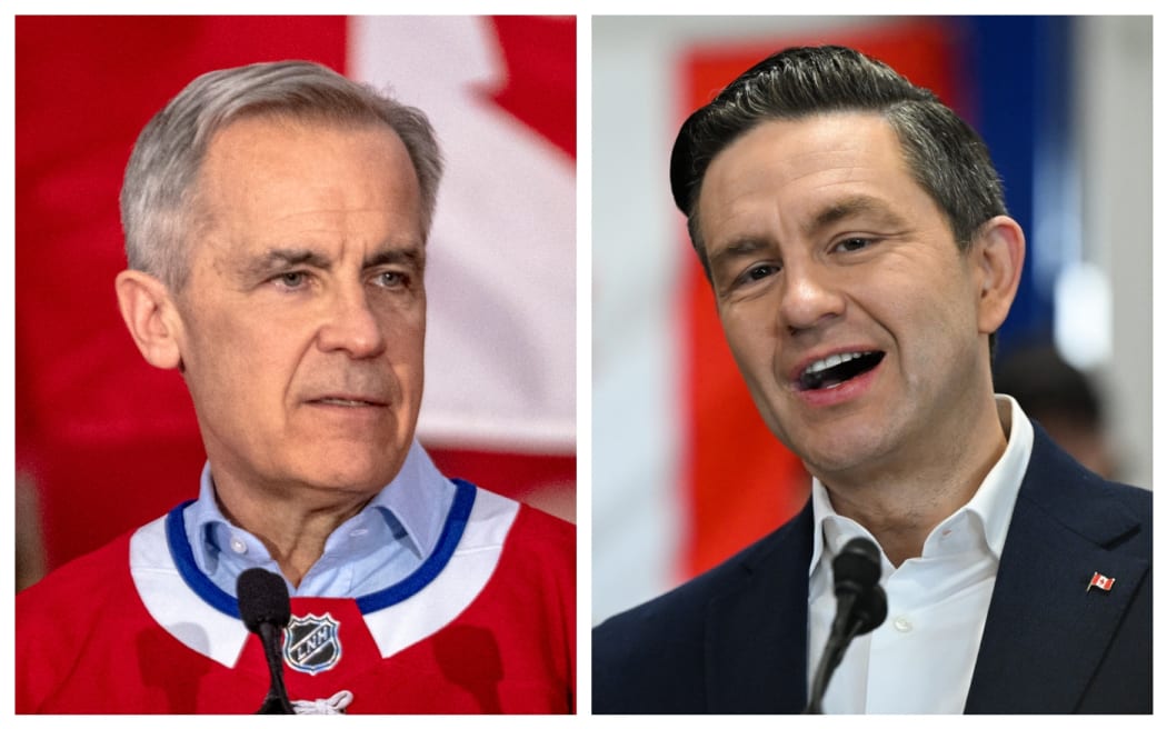 Canada election - Mark Carney, left and Pierre Poilievre
