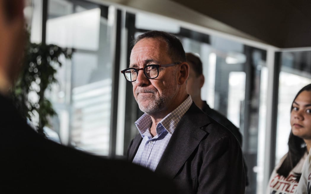 Andrew Little at the launch of his Wellington mayoralty campaign on 17 May, 2025.