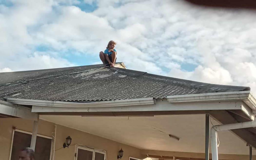 Volcanic ashes cover our rooftop in this 19 January, 2022 photo, following the eruptions on 15 January.