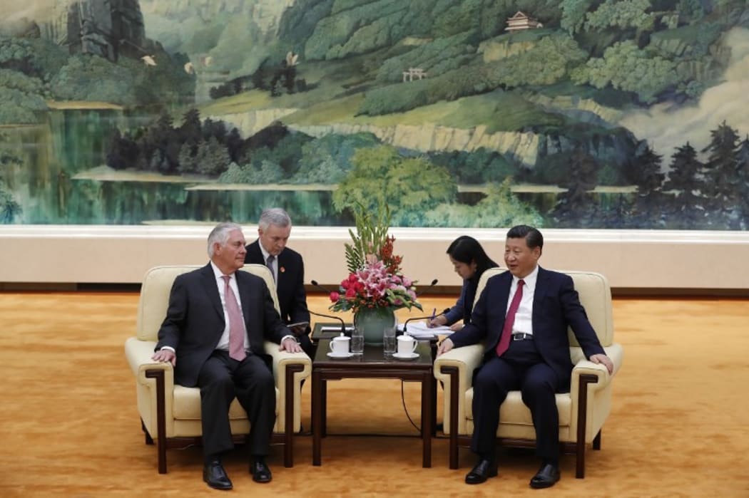 US Secretary of State Rex Tillerson meets with Chinese President Xi Jinping.