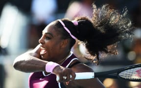 Serena Williams from the United States during her semi finals match against Amanda Anisimova from the United States at the 2020 ASB Classic Womens. ASB Tennis Centre, Auckland, New Zealand. Saturday 11 January 2020.