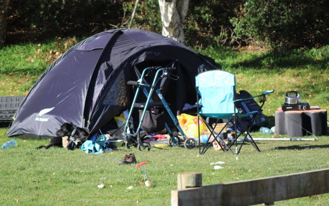 Homeless residents have increasingly congregated at The Oval, in Dunedin.