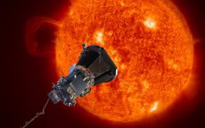 Artist’s concept of the Parker Solar Probe spacecraft approaching the sun. Launching in 2018,