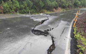 Damage on SH1 through Mangamuka Gorge.