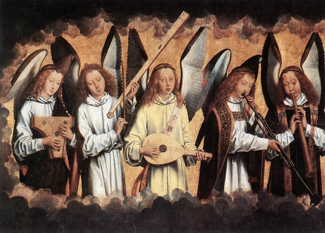 Angel Musicians (left panel) - Hans Memling
