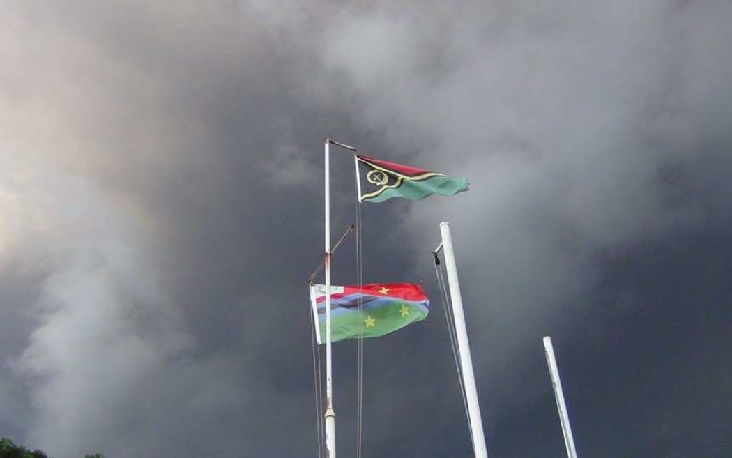Having settled in October, allowing the residents of Ambae to return, Manaro Voui stirred to life again in March. This picture, taken on 29 March, shows the smoke billowing across the island.