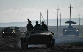 A 9K35 Strela-10 takes part takes part in a drills held by units of the Novorossiysk guards mountain air assault division of the Russian Airborne Troops at Opuk range, Crimea, Russia.