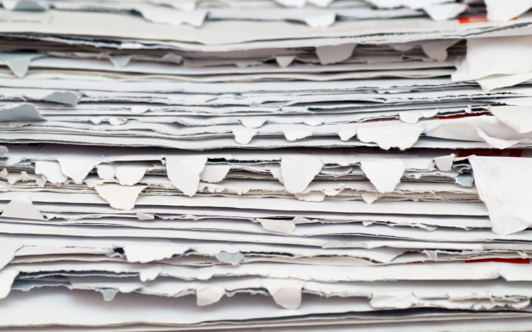 Close up view of a packet of opened envelopes