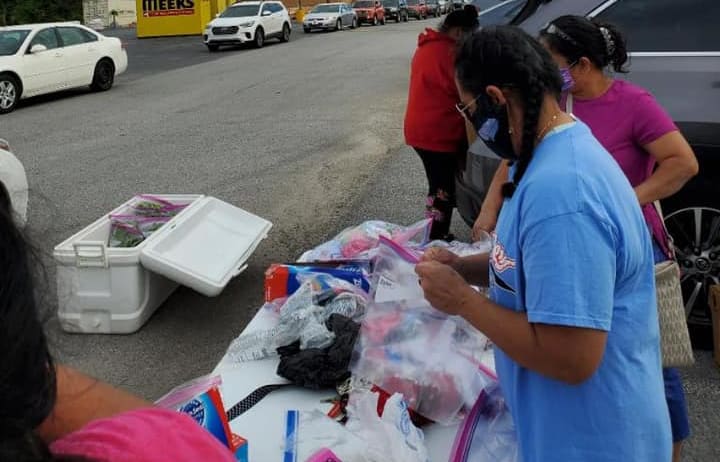 A glove and mask drive organised by the Marshallese community