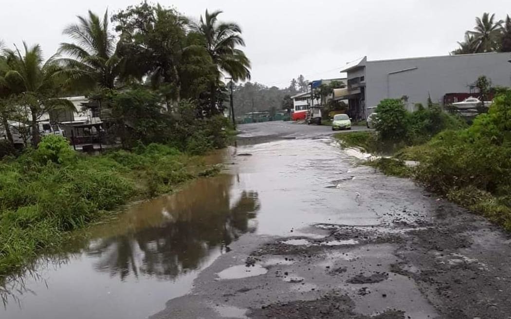Surface flooding in Lami, Fiji.