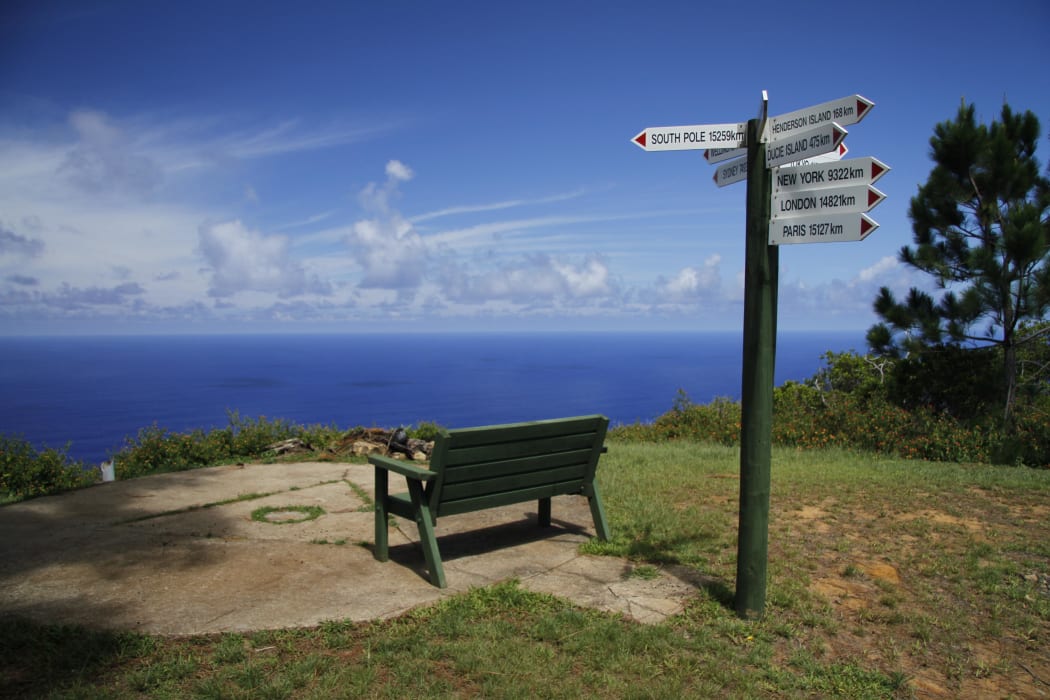 Pitcairn's highest point: 360 degree view of South Pacific Ocean, 2012.