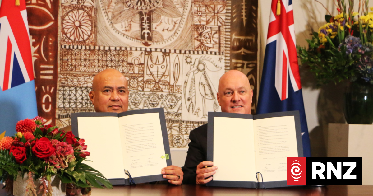 New Zealand pledges $20 million to Tuvalu, leaders agree to an eventual treaty