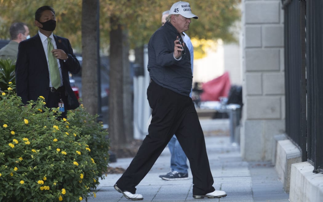 President Donald Trump returns to the White House from playing golf in Washington DC, after Joe Biden was declared the winner of the 2020 presidential election.