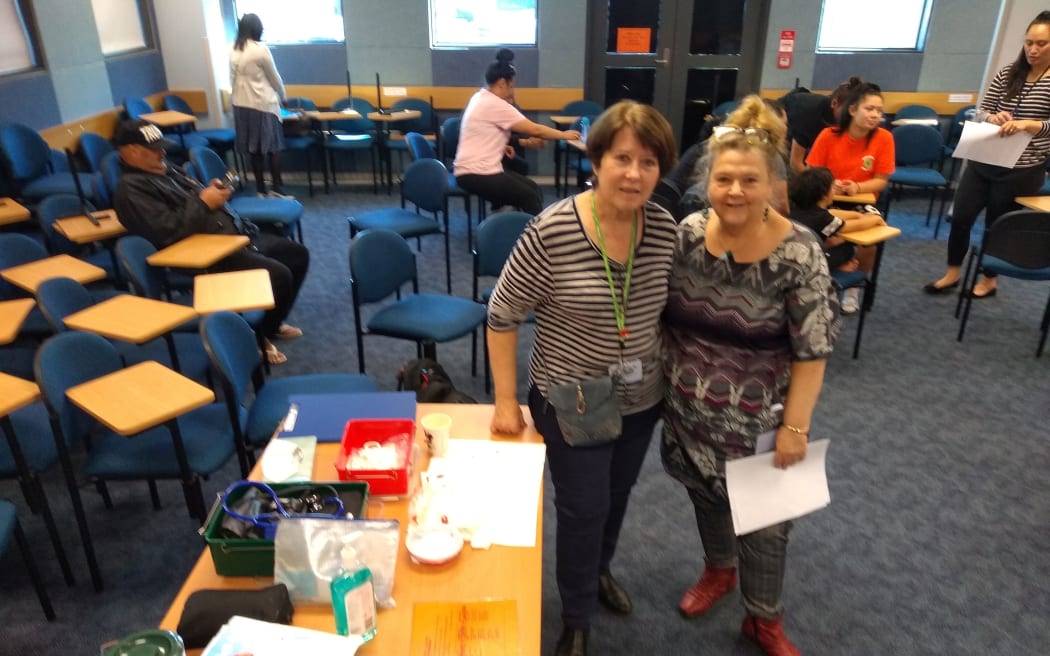 public health nurses Deborah Chandler (left) and Karen Pearson (right)