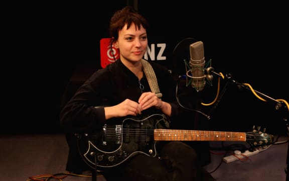 Angel Olson in RNZ studio