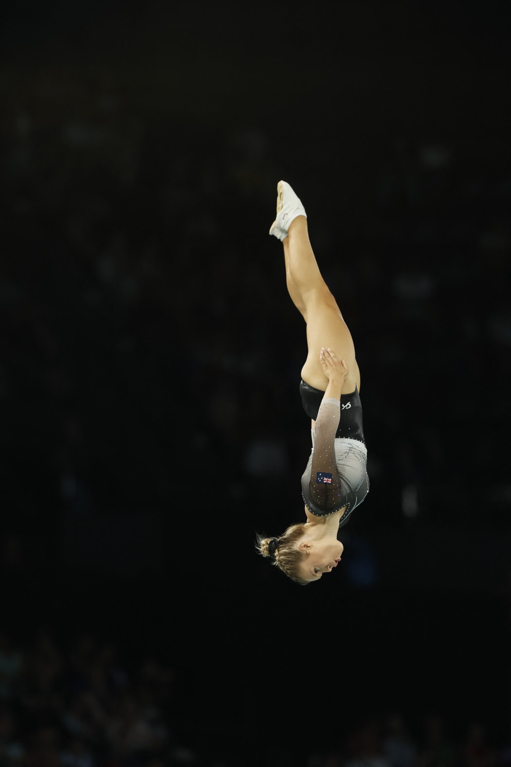 DAVIDSON Madaline of New zealand,Trampoline Gymnastics Women's Final during the Olympic Games Paris 2024 on 2 August 2024 at Bercy Arena in Paris, France - Photo Gregory Lenormand / DPPI Media / Panoramic (Photo by Gregory Lenormand - DPPI Media / DPPI Media / DPPI via AFP)