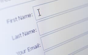Private information online in form, privacy.