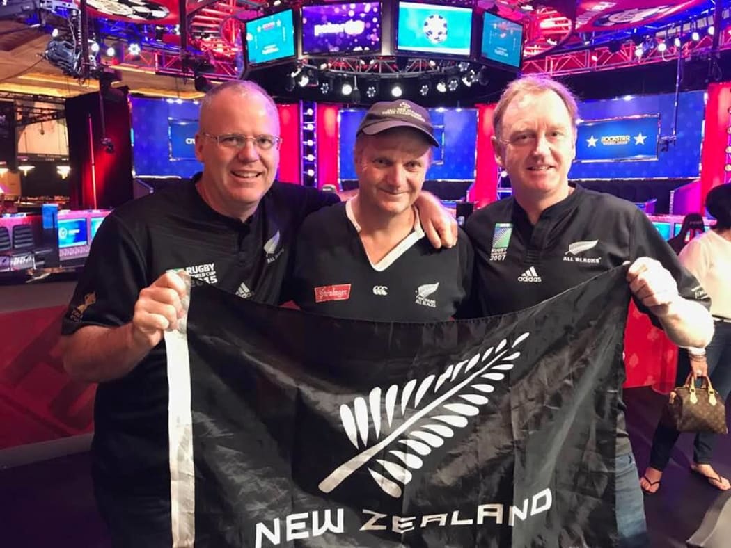 Scott Hamilton-Hill, centre, has more than $400,000 burning a hole in his pocket