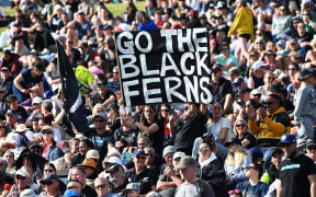 Fans show their support for the Black Ferns, Whangarei, 2022.