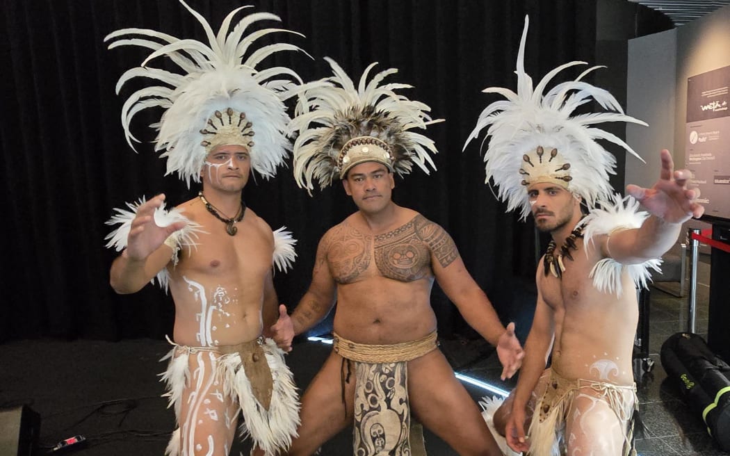 (L to R) Tongariki Tuki, Maohi Pakomio and Rodrigo Pakarati.