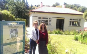 Janet Frame House Trust chairperson Carol Berry (left) and curator of the house Lynley Caldwell.