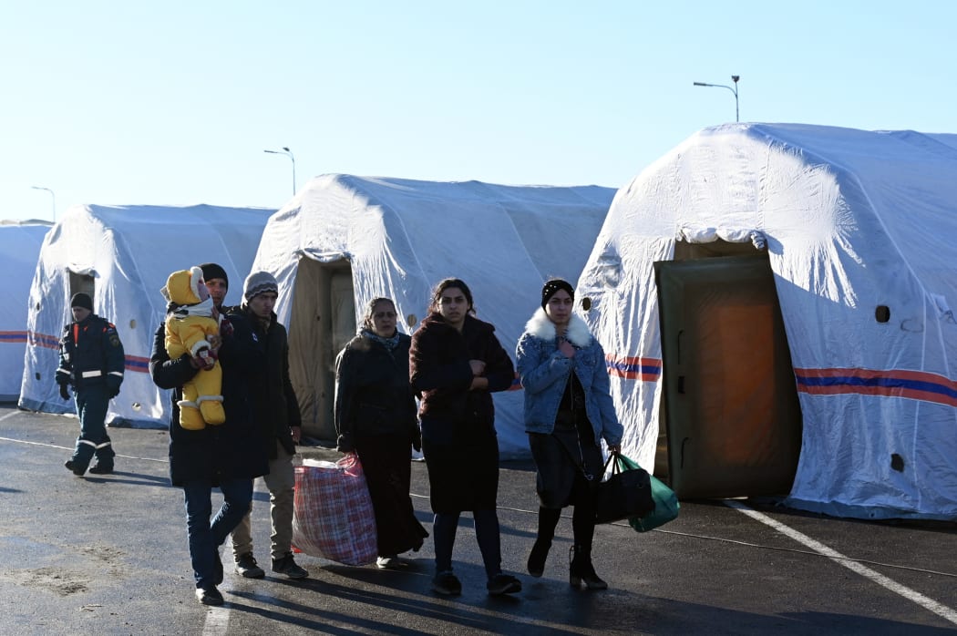 A tent camp for people evacuated from Donetsk, in the Rostov region, Russia.