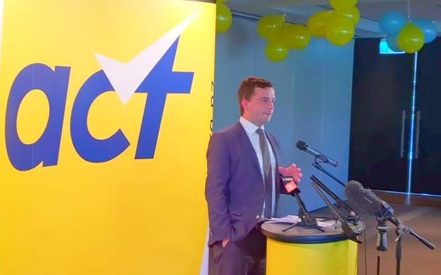 David Seymour addressing Act's conference in Auckland.