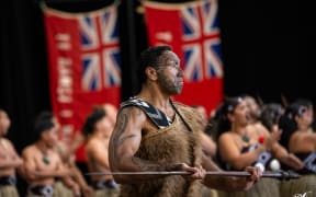 Te Kapa Haka o Ngāti Whakaue at 2025 Te Matatini Festival at Pukekura/Bowl of Brooklands in New Plymouth.