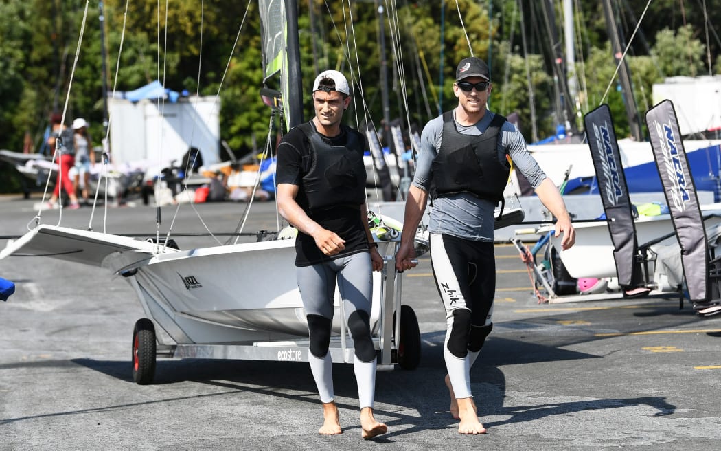 (L-R) Blair Tuke and Peter Burling.
Oceania 49er ChampionshipS.