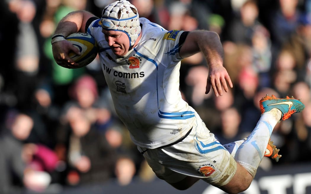 Thomas Waldrom playing for Exeter.