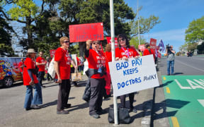 The doctors' strike in Auckland on 21 September 2023.