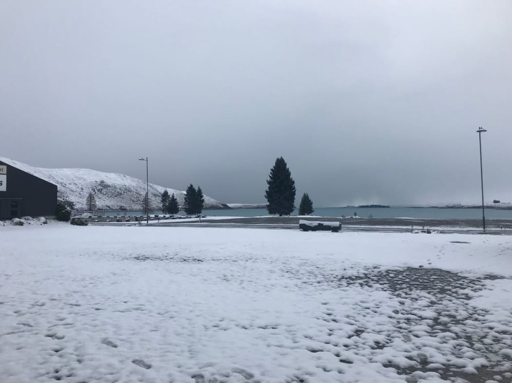 Niwa Weather's Lake Tekapo office was surrounded with snowfall.