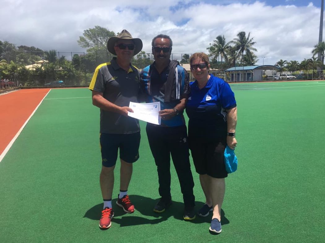Fiji National Head Coach Hector Smith receives his FIH Master Educator accreditation.