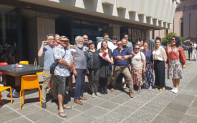 Supporters of Renae Maihi gather after news broke the case had been dropped.